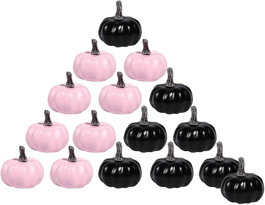 2 Inch Mini Foam Pumpkins for Decorating - 16PCS Small Plastic Pumpkins Bulk for Fall Decor, Blac... | Amazon (US)