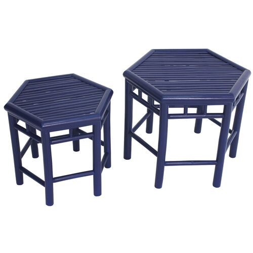 Asst. of 2 Onesta Nesting Tables, Navy | One Kings Lane