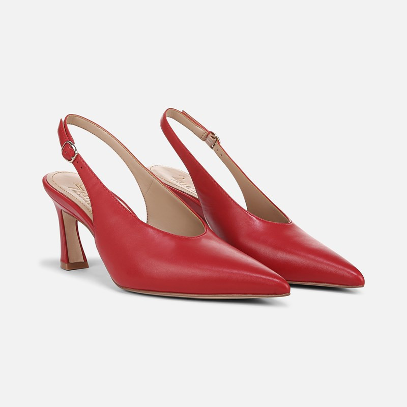 27 EDIT Elaine Slingback Dress Shoe Shoes, Crimson Red Leather, 10.0W Strap, Rubber Outsole | Naturalizer