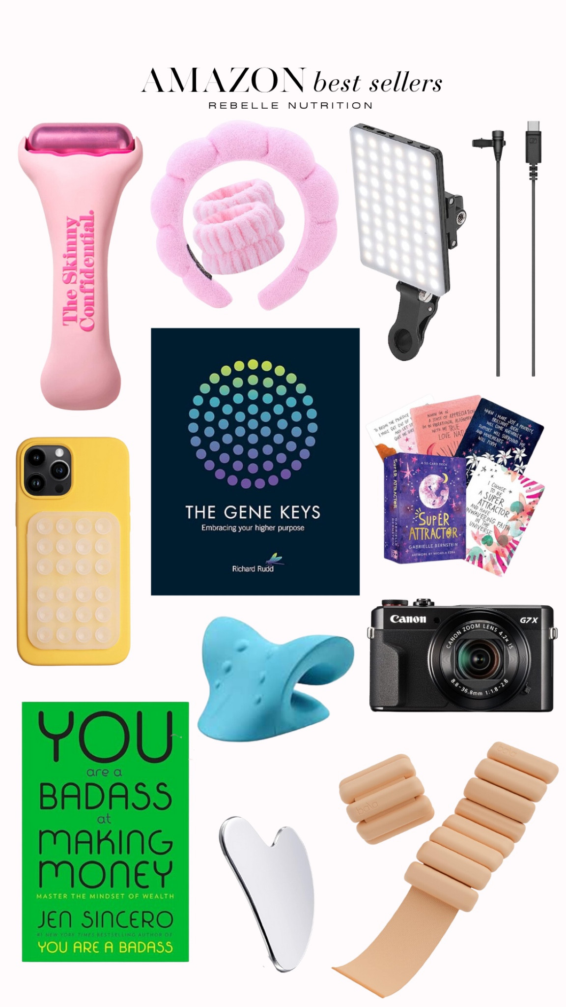 My Amazon bestsellers! Products you love on Amazon, available with free two day shipping on prime! From money mindset books to facial rollers to content tools, I love these items and you will, too! 

The skinny confidential facial roller, facial roller, metal gua sha, stainless steel gua sha, affordable gua sha, Bala bangles, Bala ankle weights, cute ankle weights, Canon G7X camera, vlog camera, iPhone microphone, TikTok microphone, clip on phone light, Alix Earle phone light, money mindset book, gene key book, octobuddy, iPhone tripod, neck pillow, super attractor cards, manifestation cards, headband set, skincare headband, amazon finds 

#LTKstyletip #LTKtravel #LTKfitness