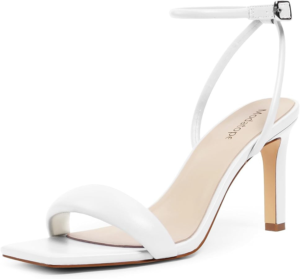 Modatope Womens Sandals Square Open Toe Strappy High Heels Ankle Strap Heels for Women Party Wedd... | Amazon (US)