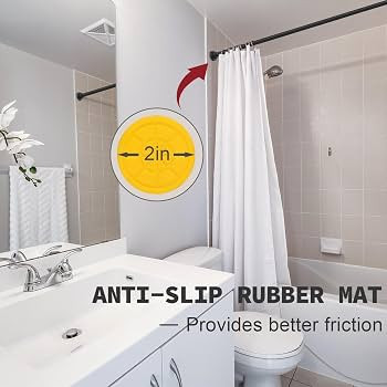 Thestoa Shower Curtain Rod Adjustable 43-78 inch, 1"Diameter Spring Tension Curtain Rod No Drill,... | Amazon (US)