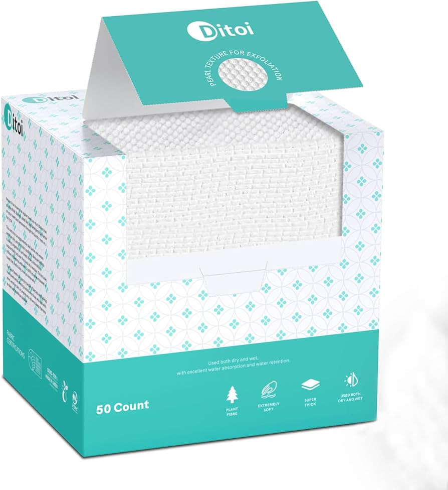 Disposable Face Towels, Super Thick Gentle Exfoliation Facial Towelette XL, Biodegradable Makeup ... | Amazon (US)