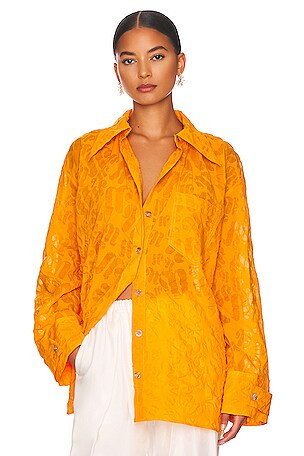 Leora Top in Orange Monogram | Revolve Clothing (Global)