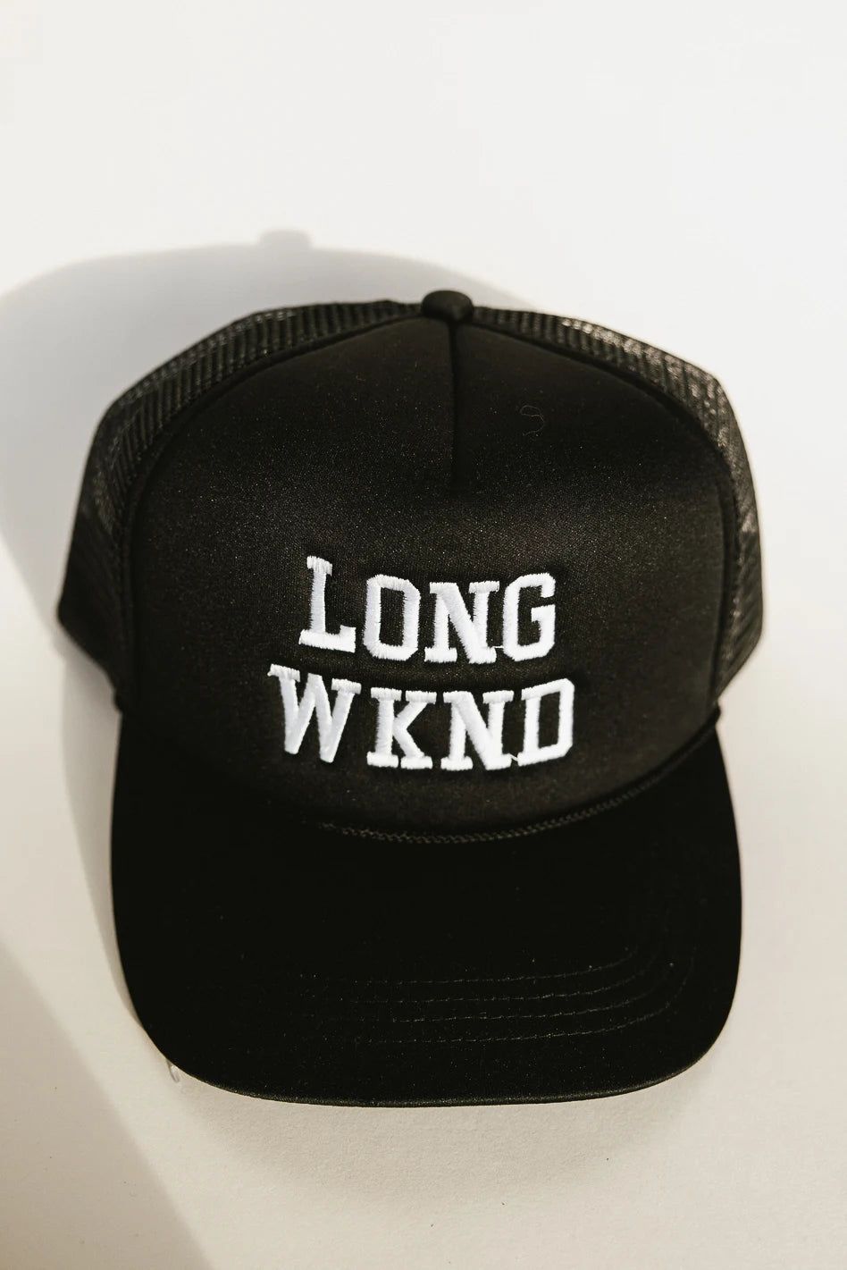 Long Weekend Trucker Hat in Black | Bohme