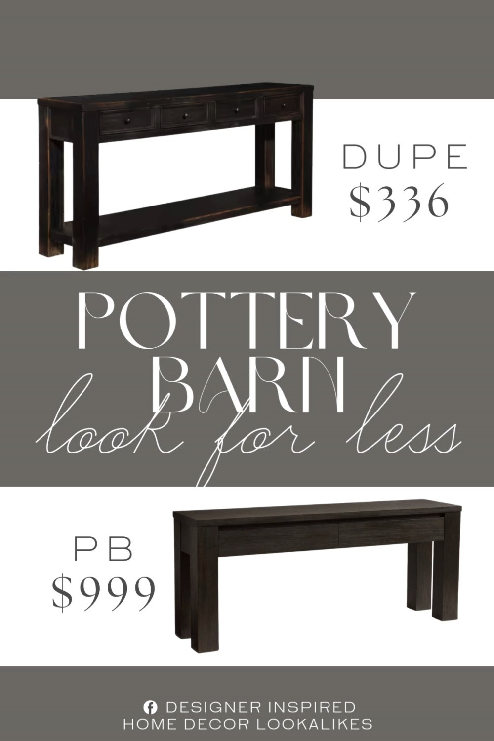 Inspired by Pottery Barn Storage Console Table. Wooden Console with Drawer. Sleek Storage Console Table. Elegant Storage Console. Stylish Hallway Storage Table. Modern Storage Console with Drawer. Affordable Pottery Barn Console Lookalike. 

Home more affordable option find copy cat similar look for less budget friendly affordable cheap cheaper beautiful pretty. Clearance sale coupon code discount code promo code luxury lookalike look a like Inspo inspiration inspired by idea ideas Love like these? I share multiple every day in my FB group.
#potterybarninspired #consoletable #storagesolution #woodenconsole #entrywaytable #woodenfurniture #modernentryway #furniturefinds 

 #LTKHome