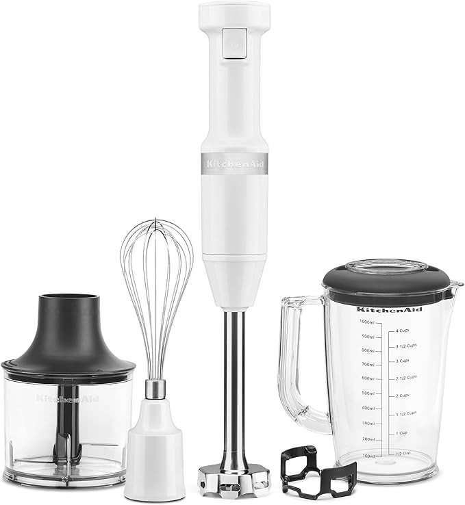 KitchenAid Variable Speed Corded Hand Blender with Accessories, White, KHBV83WH | Amazon (US)