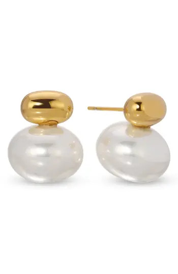 EYE CANDY LOS ANGELES Maria Imitation Pearl Stud Earrings in Gold at Nordstrom Rack | Nordstrom Rack