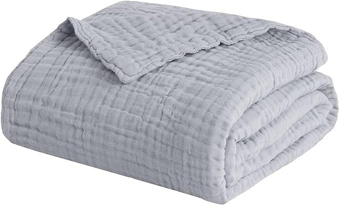 EMME Muslin Blanket 100% Cotton Throw Blankets for Couch 4-Layer Breathable Gauze Blanket All Sea... | Amazon (US)
