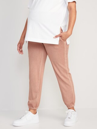 Maternity Rollover-Waist Garment-Dyed Sweatpants | Old Navy (US)