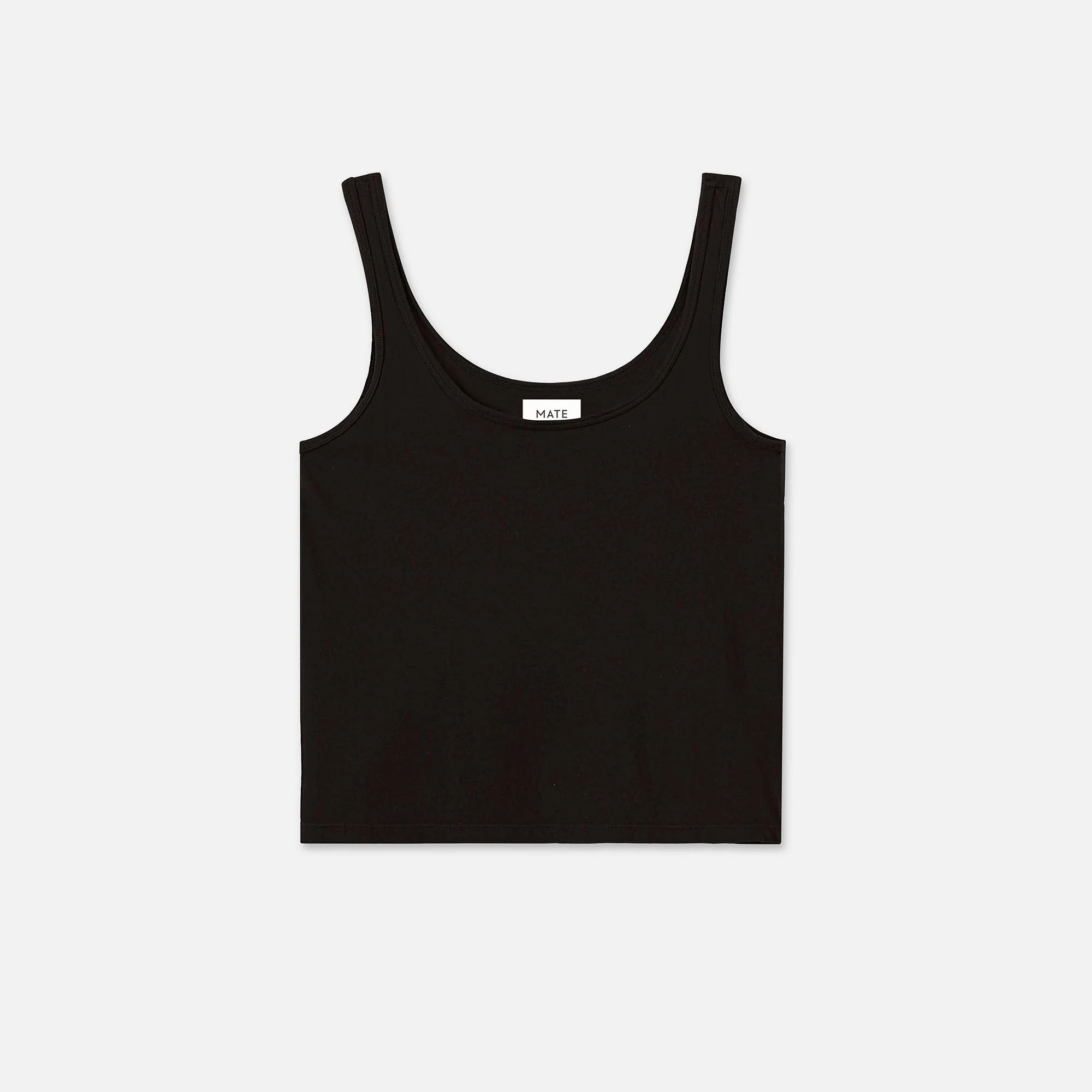 Organic Cotton Layering Tank - JET BLACK / L | MATE The Label