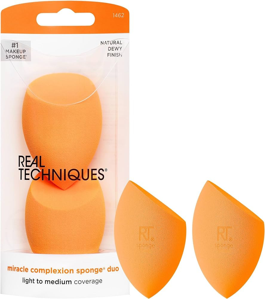 Real Techniques Miracle Complexion Sponge Duo, Makeup Blending Sponge, For Foundation, Offers Lig... | Amazon (US)