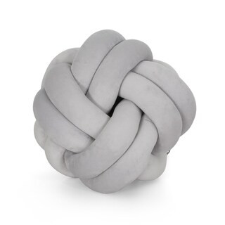 Benton Modern Soft Velvet Clove Hitch Knot Pillow by Christopher Knight Home (Light Gray) | Bed Bath & Beyond