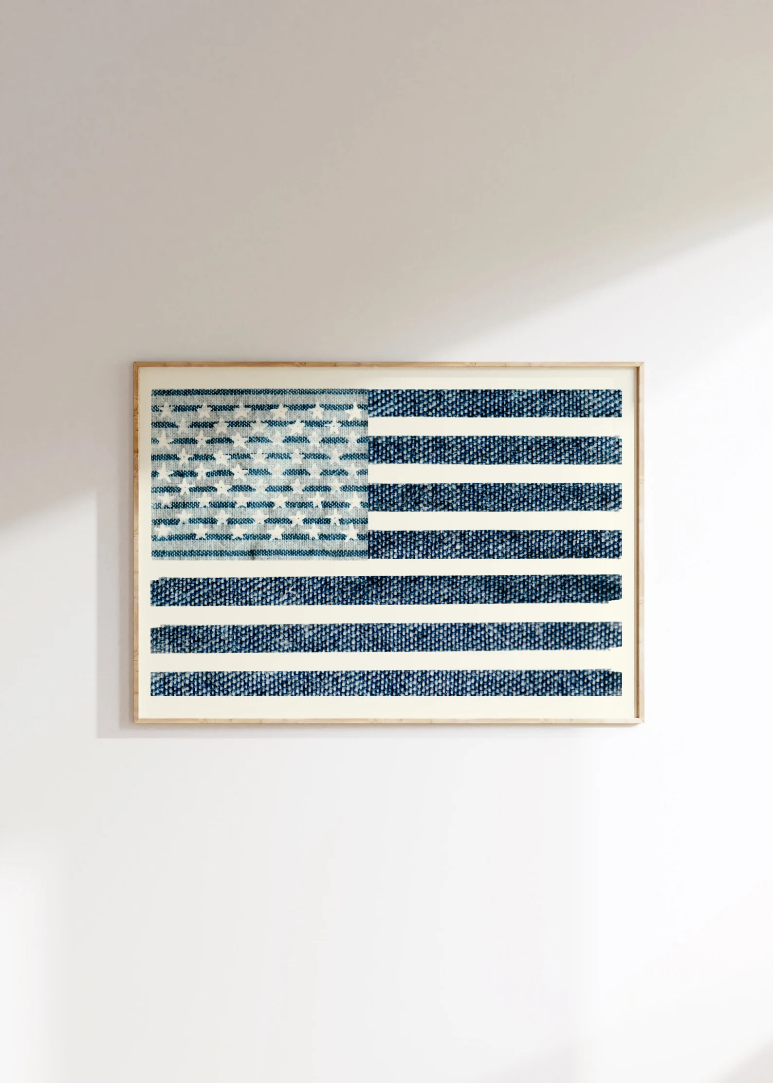 American Flag Print Denim Decor Wall Art Blue Coastal Granddaughter Decor Blue Coastal Cowgirl Ae... | Etsy (US)