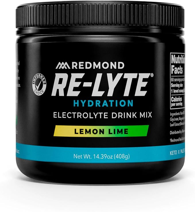 REDMOND Re-Lyte Sugar Free Electrolyte Powder Drink Mix (Lemon Lime) | Amazon (US)