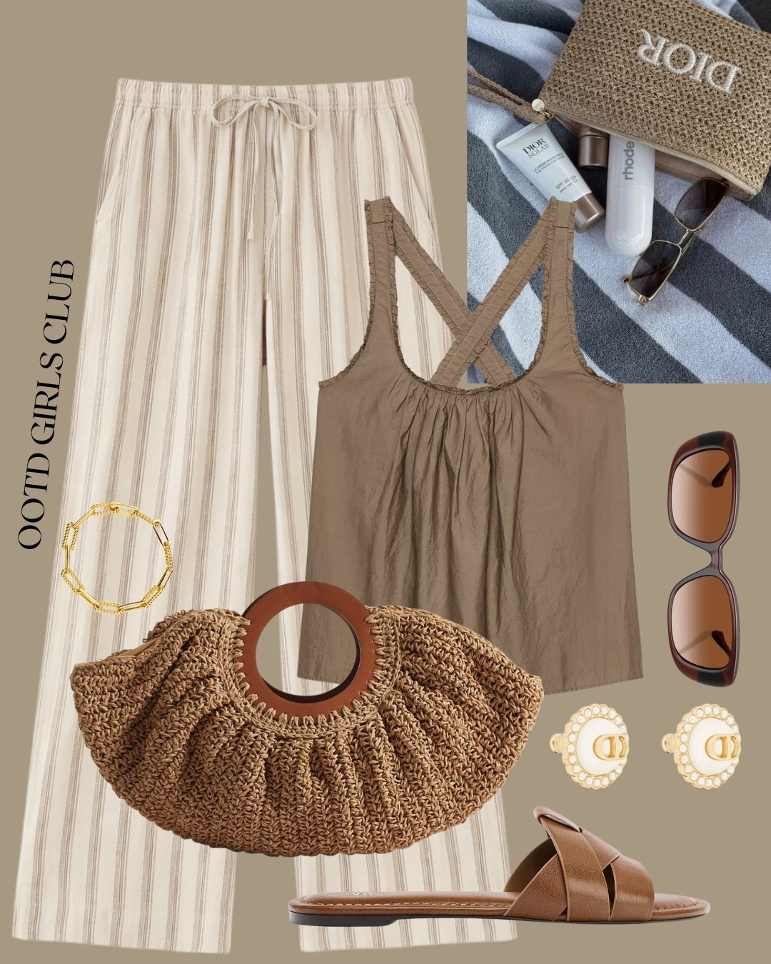 Summer neutrals - linen trousers - raffia bag, sandals 

#LTKtravel #LTKeurope #LTKstyletip