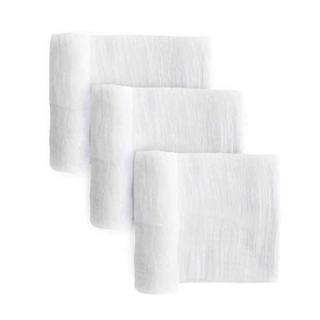 Cotton Muslin Swaddle Blanket 3 Pack - White | Little Unicorn