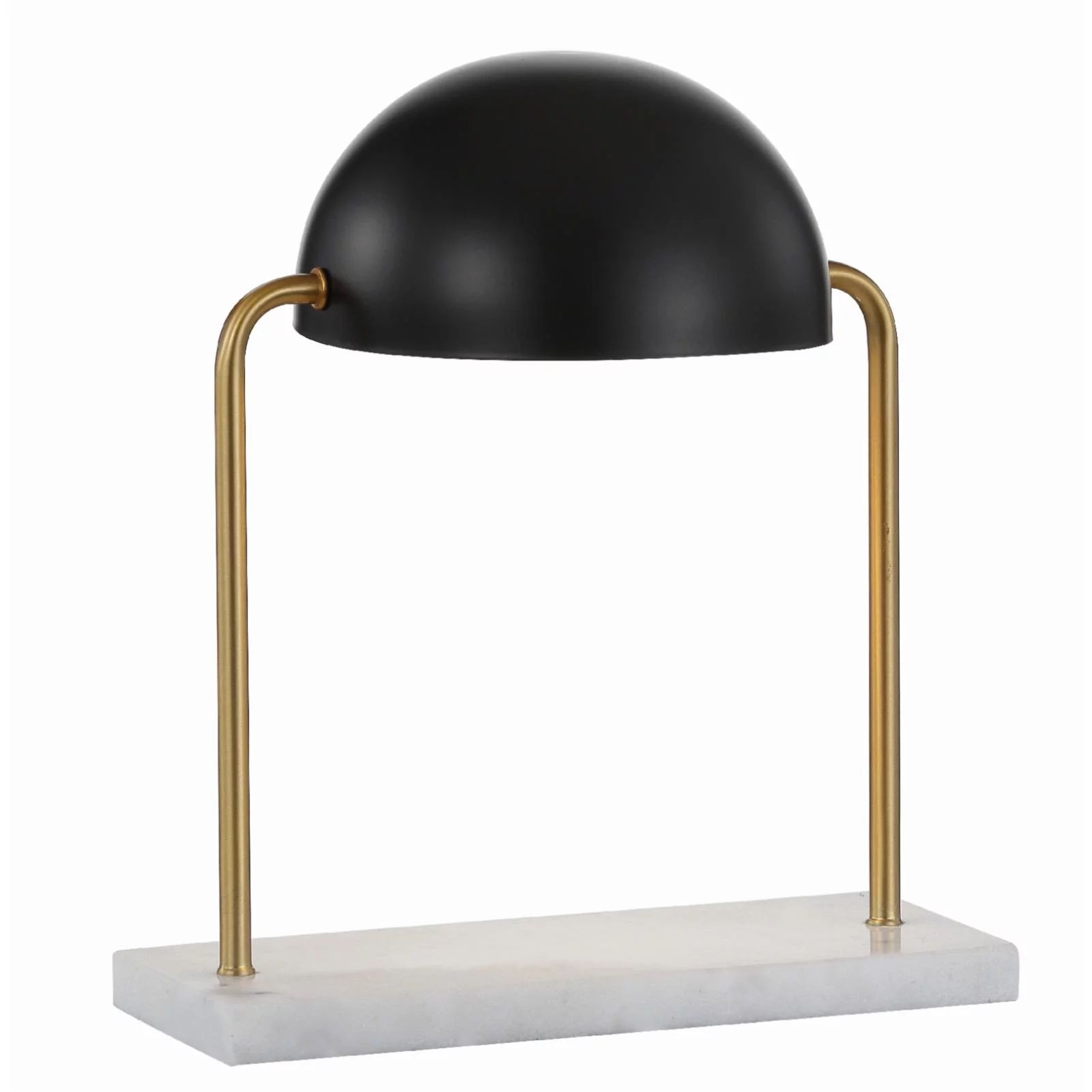 Porter 13.5" Art Deco Dome Lamp with Marble Base, Brass Gold/Blackby JONATHAN Y | Walmart (US)