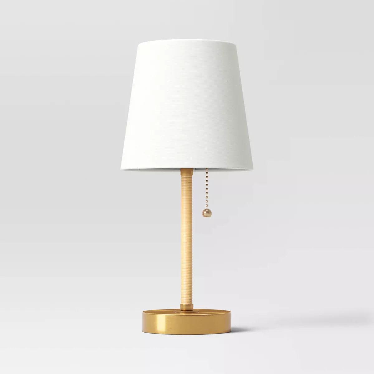 14"x6.5" Mini Rattan Wrap Stick Table Lamp Brass - Threshold™ | Target