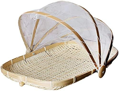 Amazon.com: Food Serving Tent Basket - BESTCHANCEUS Hand Woven Bamboo Serving Basket Dustproof Bu... | Amazon (US)