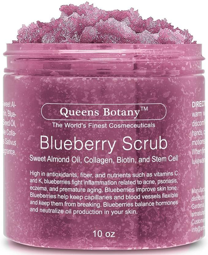 Amazon.com : Blueberry Body Scrub - Moisturizing Almond Oil, Collagen, Biotin Stem Cell & Nourish... | Amazon (US)