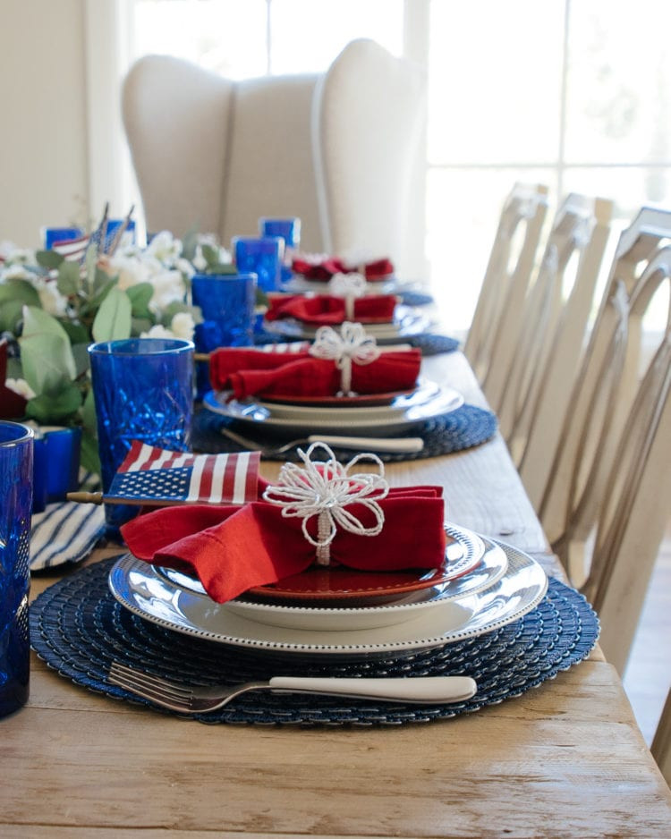 Vintage vibes but make it patriotic 🇺🇸✨
Mixing textures + classic colors is the secret ❤️💙

Shop the full vintage-inspired tablescape on LTK👇
#vintagedecor #americanstyle #ltkhome #patriotdecor #tablescapestyling #homedecorideas 

 #LTKfoodie #LTKSeasonal #LTKHome