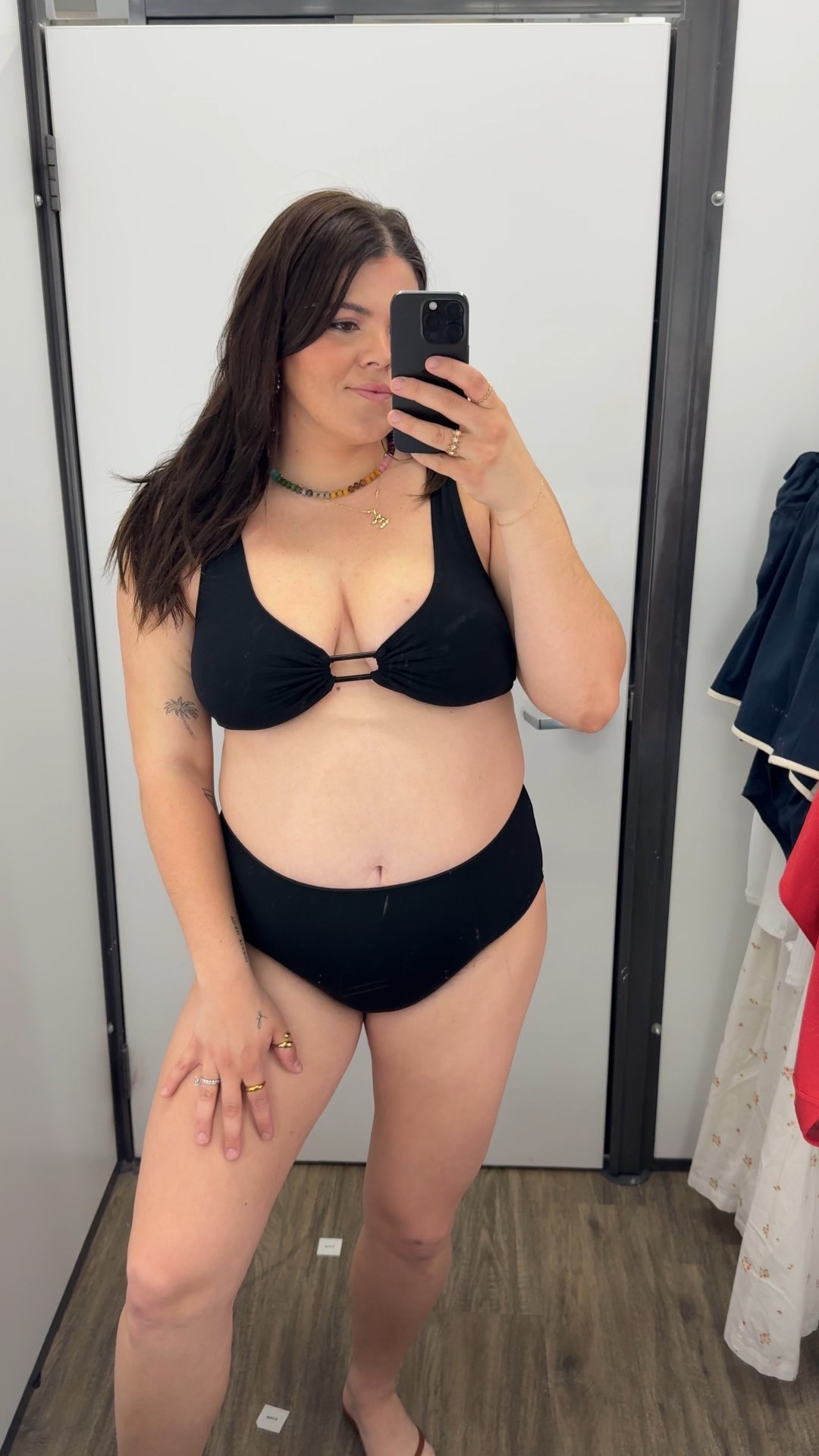 Midsize approved and bump approved black swimsuit from old navy! 

Wearing xl in both.  Typically size 14. 20 weeks pregnant in photo  

#LTKMidsize #LTKSwim #LTKFindsUnder50