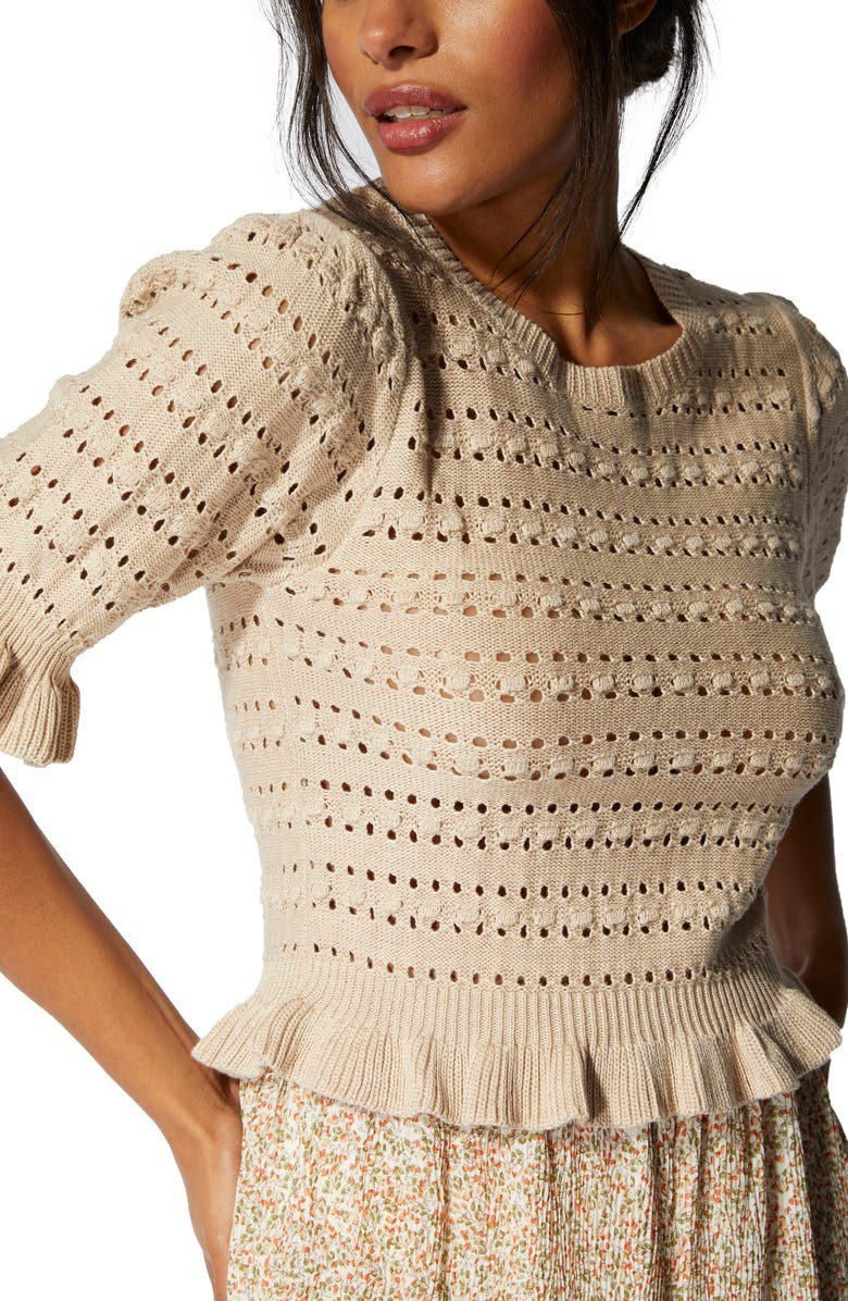 Pointelle Peplum Sweater | Nordstrom