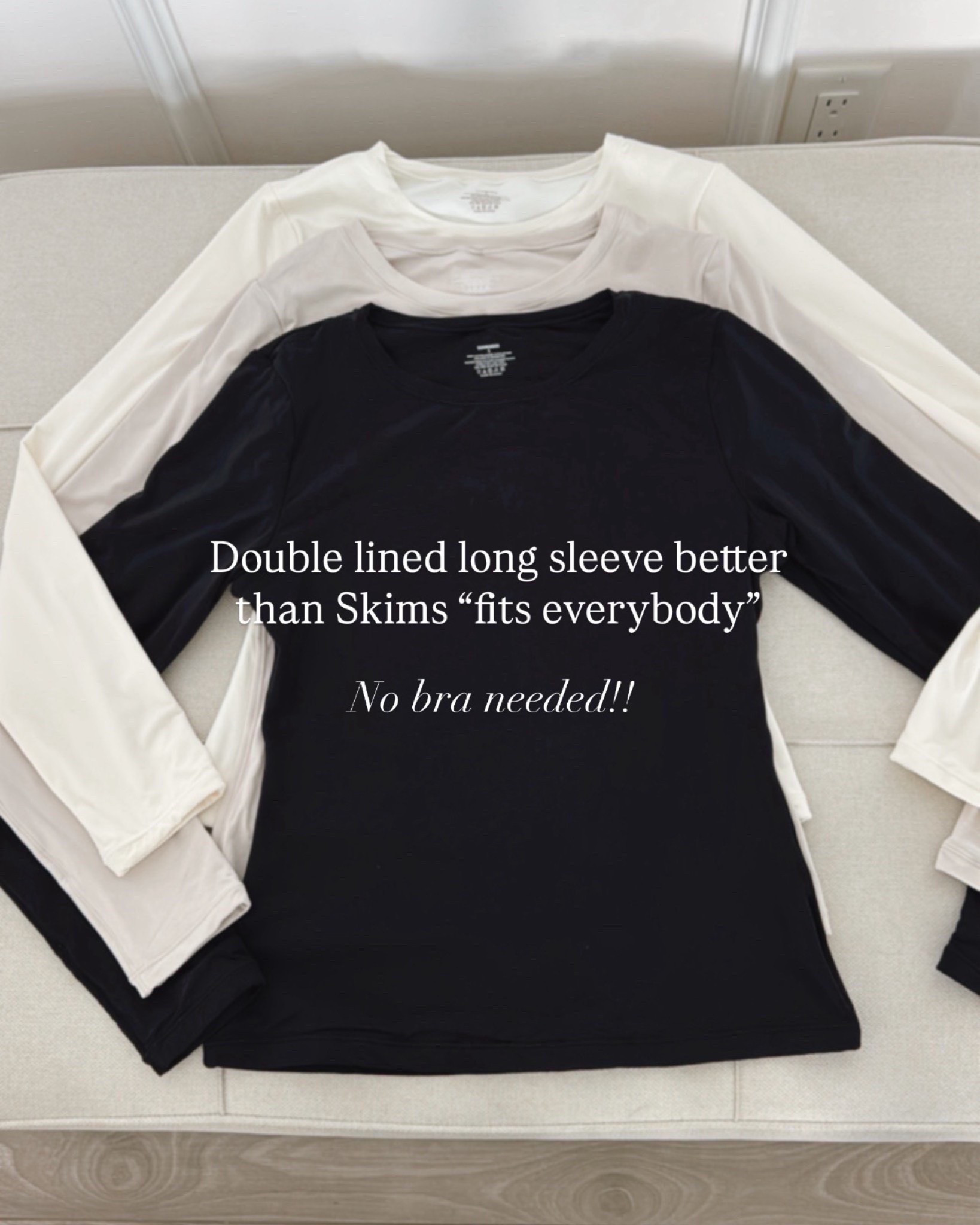 Double lined long sleeve top better than Skims! No bra needed. Very comfortable and great to use as a base 




#LTKootd #LTKU #LTKSeasonal