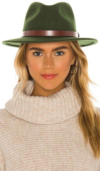 Brixton Messer Fedora Hat in Green. - size XS (also in S) | Revolve Clothing (Global)