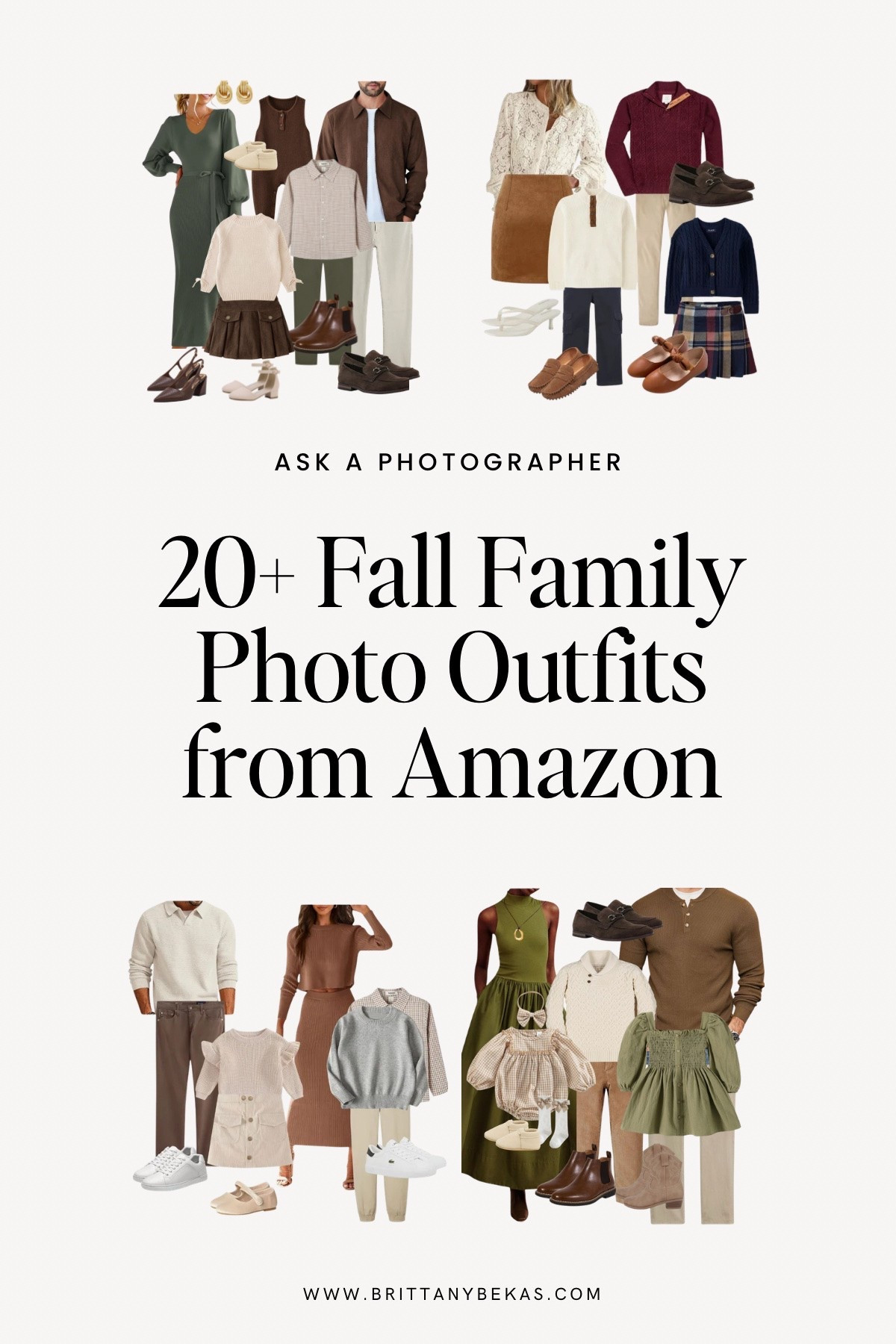 A curated list of outfits for fall 2026 including favorite sweaters, sweater dresses, men's style and outfits for the kids. Amazon fashion - Amazon fall fashion - fall family picture outfits approved by a family photographer