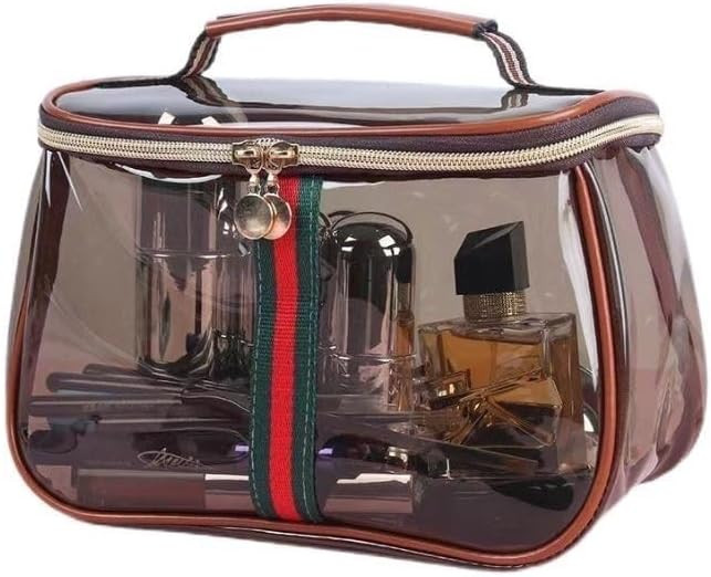 New Retro Vintage Vanity Bag, Clear Makeup Organizer with Handle,Large Capacity Waterproof Makeup... | Amazon (US)