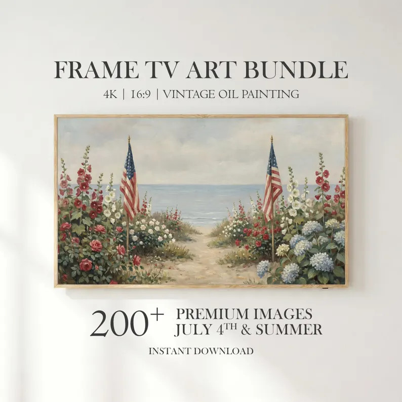 Frame TV Art | 200+ Vintage Oil Painting Style Images for July 4th & Summer | Instant Digital Dow... | Etsy (Global)