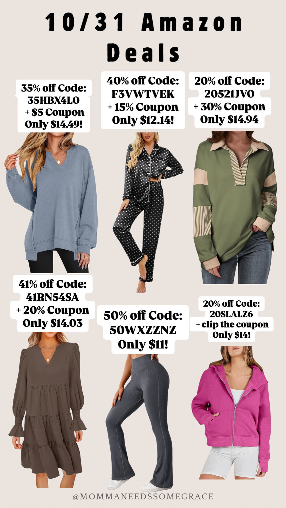 Today’s (10/31) Amazon promo deals! 

How to use the promo code 👇🏼

Copy the code above (screenshot and then go to the picture, hold your finger down on top of the code), paste it in the box at checkout (the box is at the bottom of the payment page) . Hit space and "go" on the keyboard. Then the code should be applied

#LTKSeasonal #LTKStyleTip #LTKSaleAlert