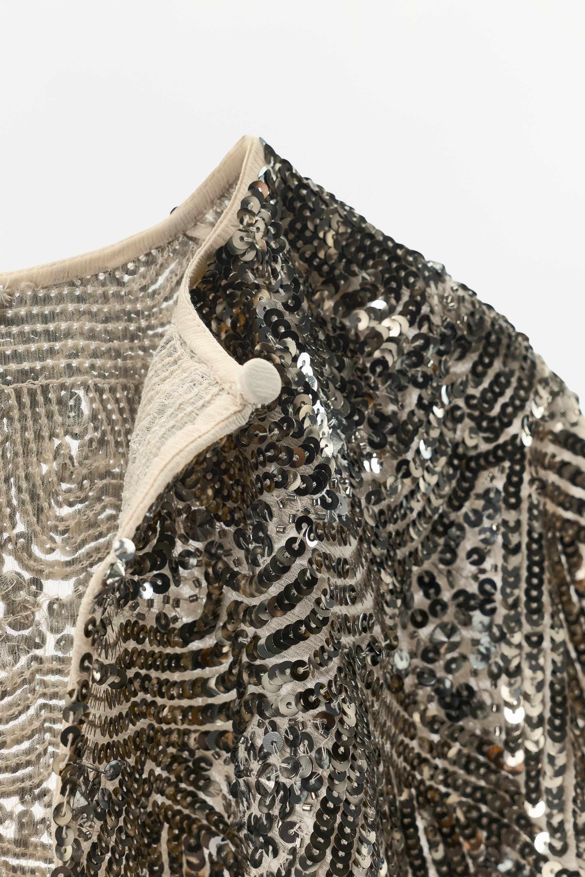 EMBROIDERED SEQUIN CAPE | Zara US
