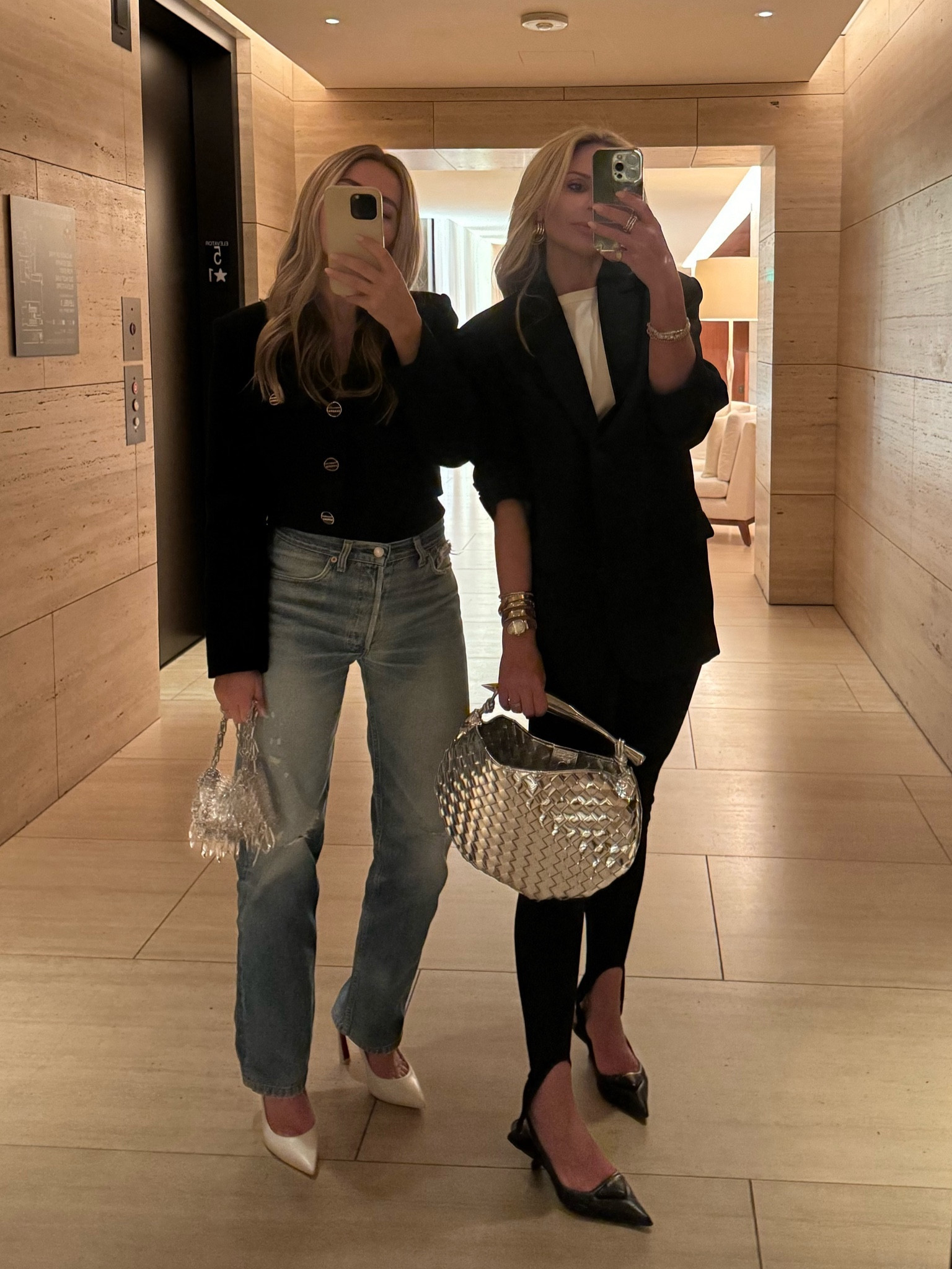 Black stirrup leggings - xs 
Anine blazer - xs 