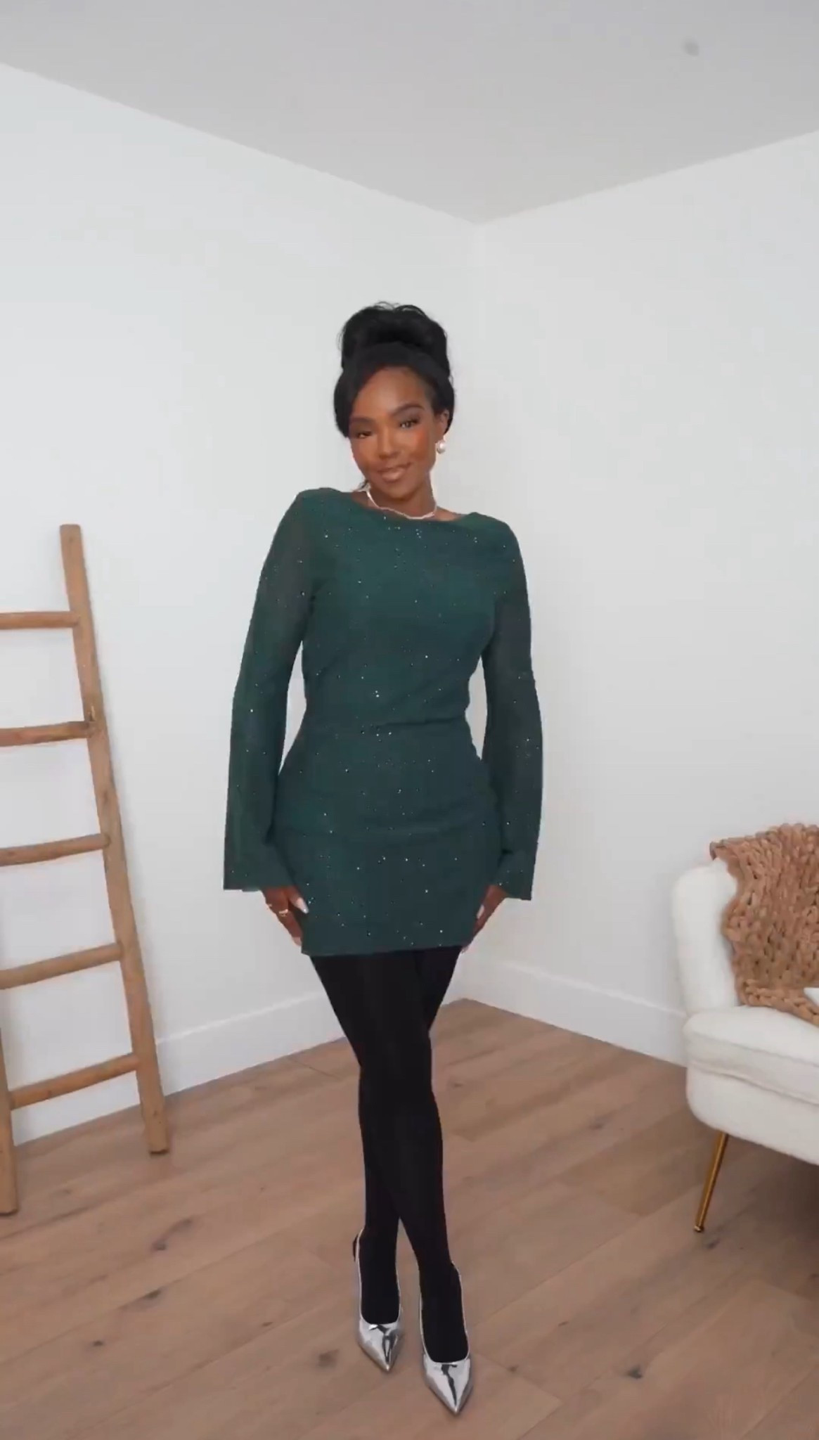 ✨ Emerald sparkle moment ✨
This long-sleeve embellished mini dress is the perfect mix of chic, festive, and flattering. The subtle shimmer, clean silhouette, and rich jewel-tone color make it a standout choice for the holiday season.

Perfect for Christmas parties, winter celebrations, and New Year’s Eve events.

emerald green dress outfit ideas, holiday party looks, sparkly mini dress inspo, winter event outfits, chic holiday fashion, festive night-out style.

📏 Sizing: Small
Measurements: 5’4” · 138 lbs · 34D · 27” waist · 40” hips

✨ Everything linked below for easy shopping

Follow me on Instagram and YouTube @kirasfashionfinds

#LTKootd #LTKHoliday