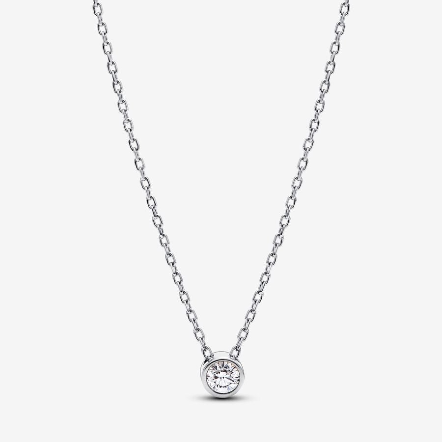 Pandora Era Bezel Lab-grown Diamond Pendant Necklace 0.15 carat tw Sterling Silver | Pandora US