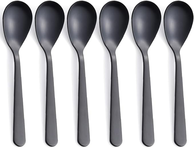 Matte Black Demitasse Espresso Spoons, Stainless Steel Satin Finish Coffee Spoons, Mini Teaspoons... | Amazon (US)