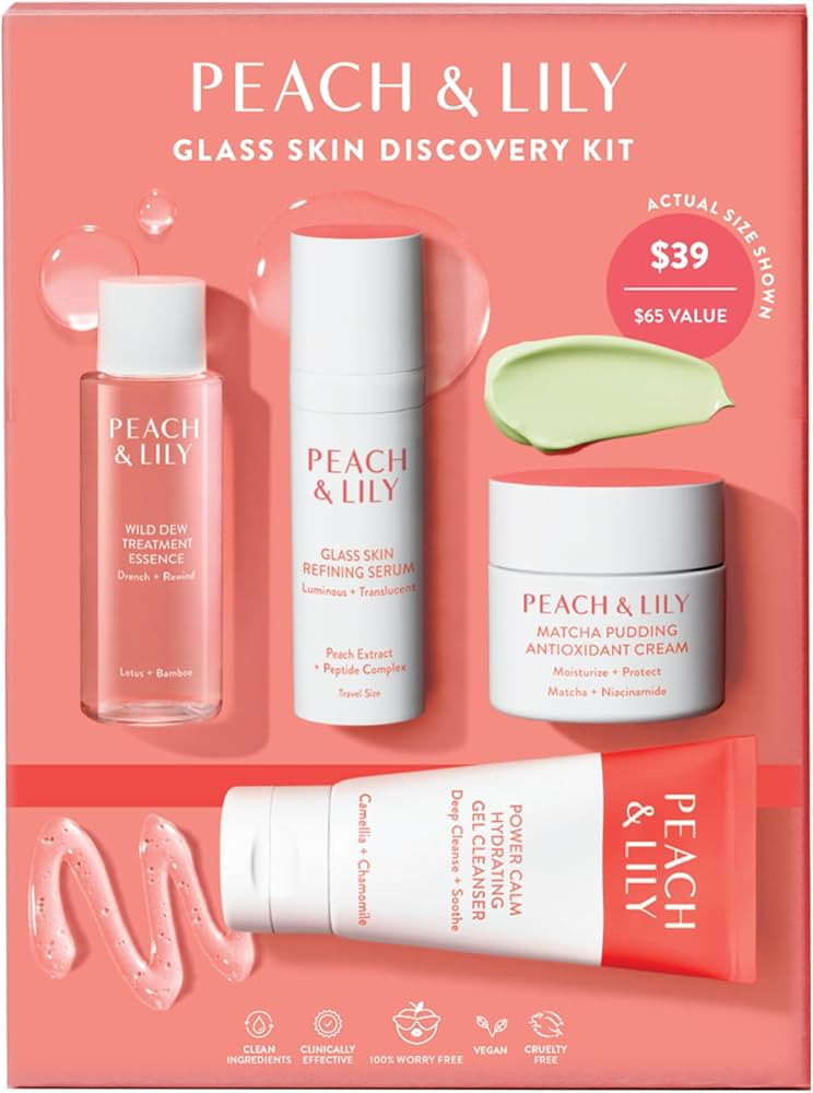 Peach & Lily - Glass Skin Discovery Kit (4 Products) - Cleanser, Essence, Serum, & Cream - Facial... | Amazon (US)