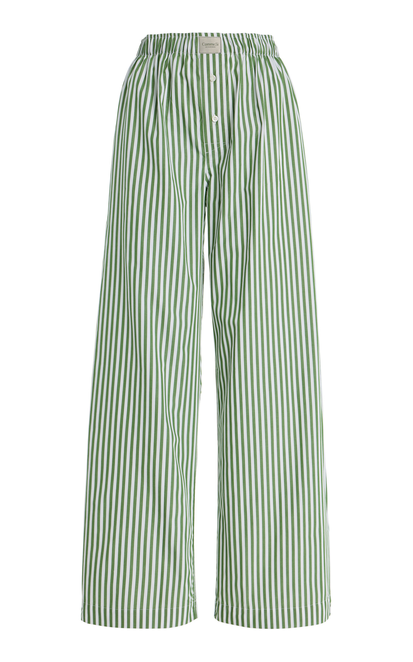 La Boxer Alta Striped Cotton-Poplin Pants | Moda Operandi (Global)