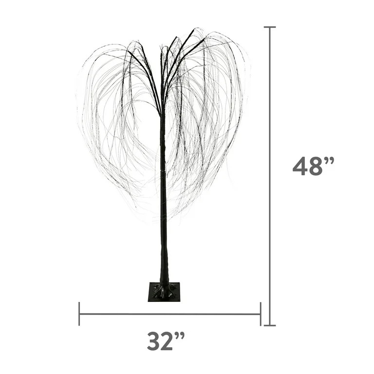 Halloween Battery-Operated Indoor/Outdoor 8 Function LED Willow Tree, Lighted Silhouettes, 4', Wa... | Walmart (US)
