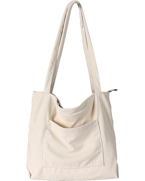 WantGor Women Corduroy Tote Bag, Large Shoulder Hobo Bags Casual Handbags Big Capacity Shopping W... | Amazon (US)