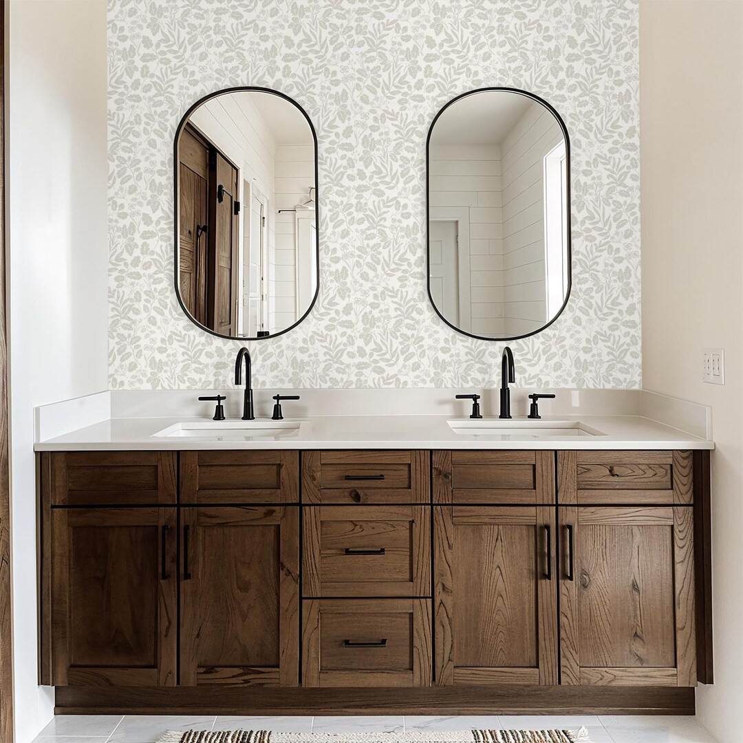 Oak & Acorn Wallpaper: Neutral Heritage Peel and Stick Design | Etsy (US)