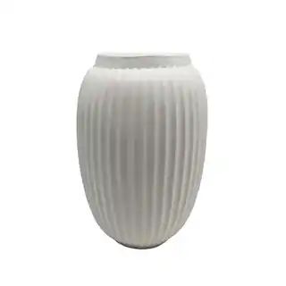 9" White Geometric Fluted Ceramic Vase by Ashland® | Michaels | Michaels Stores