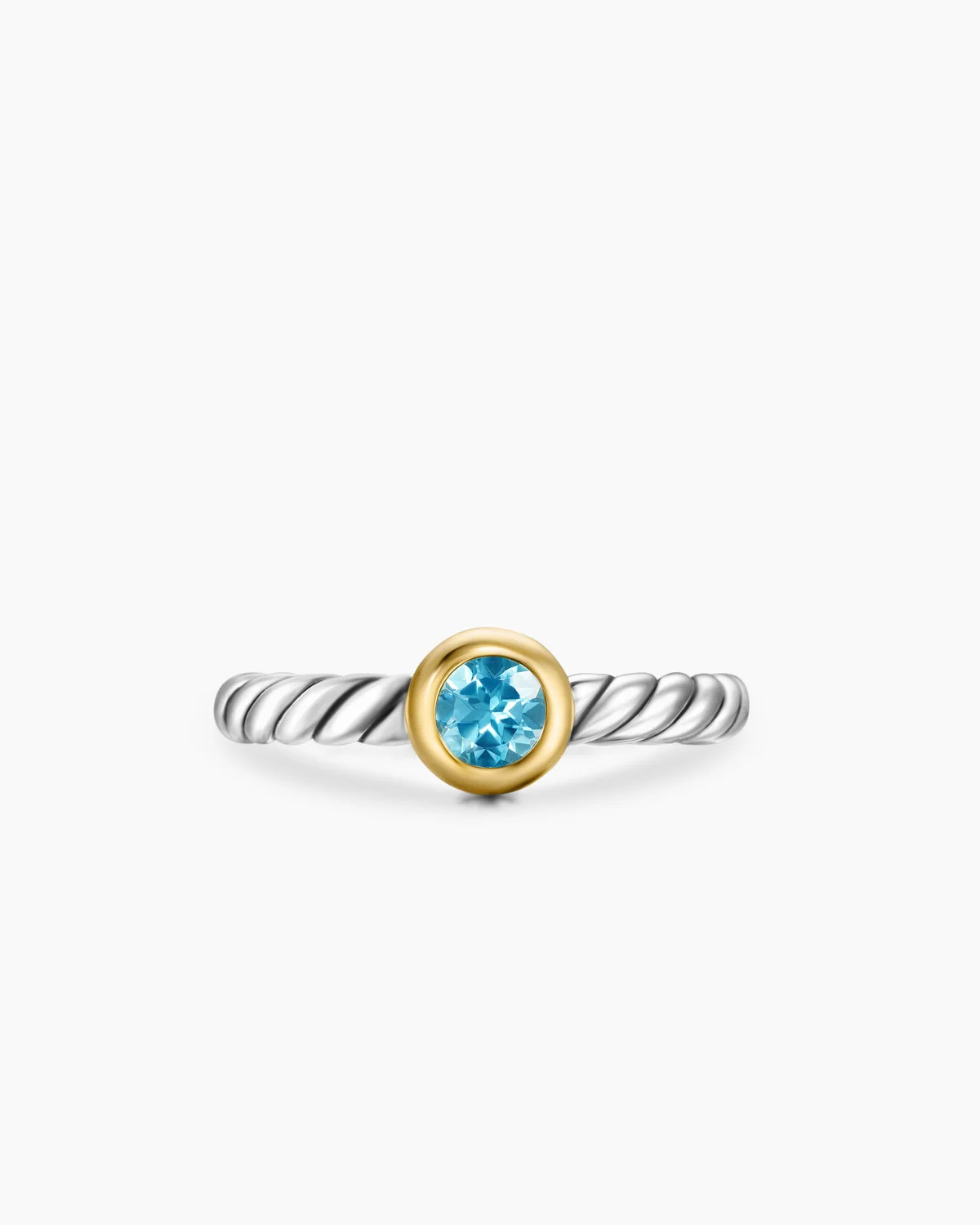David Yurman | Petite Cable Ring in Sterling Silver with 14K Yellow Gold, 2.8mm | David Yurman