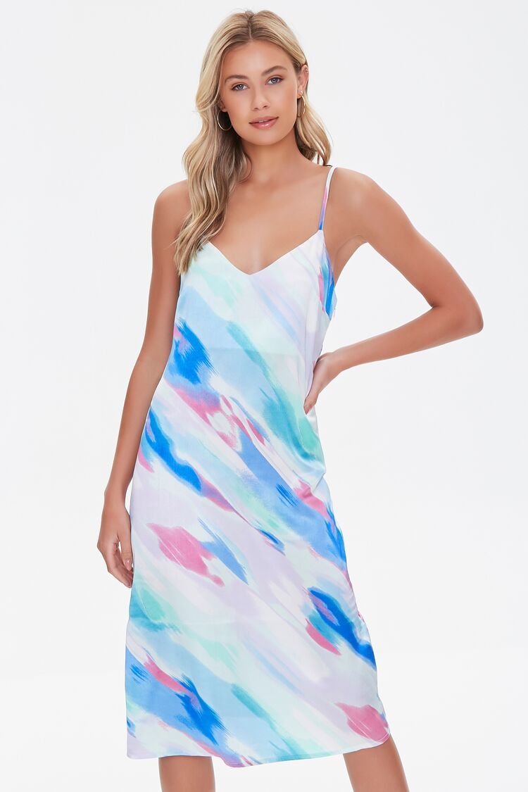 Satin Abstract Wash Slip Dress | Forever 21 (US)