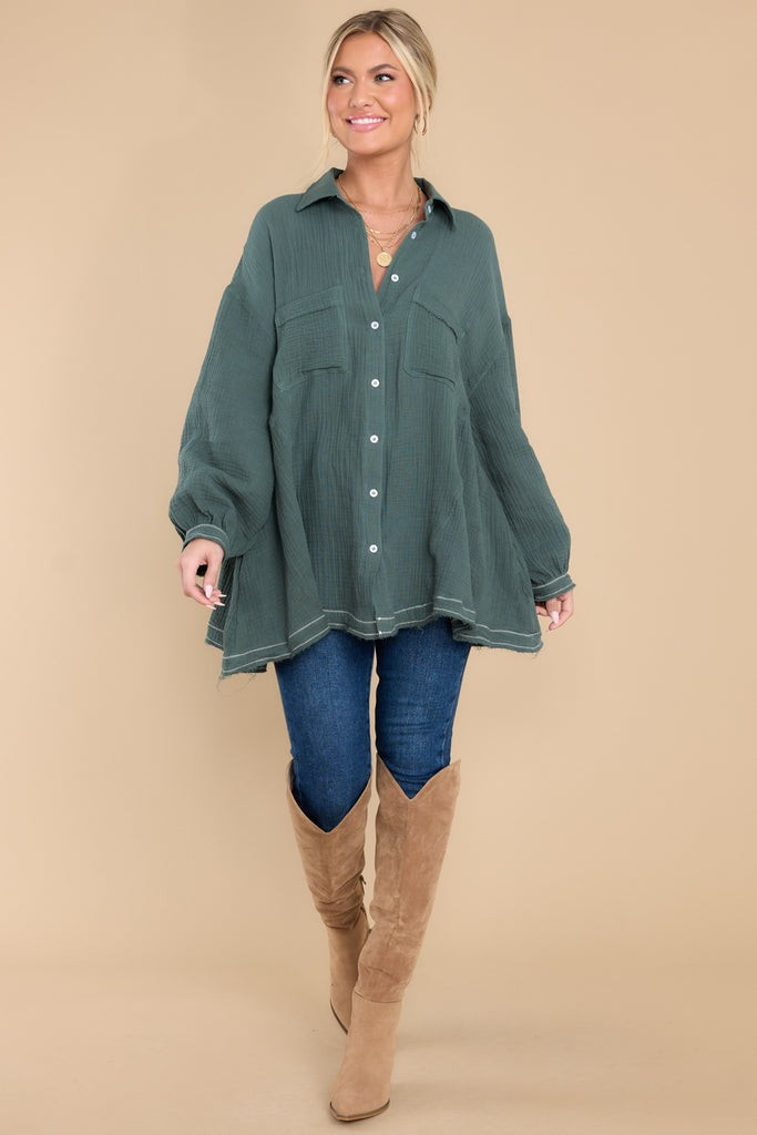 Unwritten Rules Light Olive Top | Red Dress 