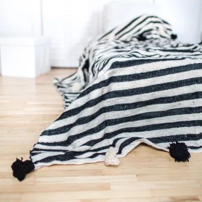 Pom Pom Wool Blanket Size: 59" H x 59" W | Wayfair North America