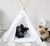 Rabbit Teepee with a Matching Pompom Pad - Rabbit bed - Small Pet teepee Tent - Small Dog Furniture | Amazon (US)